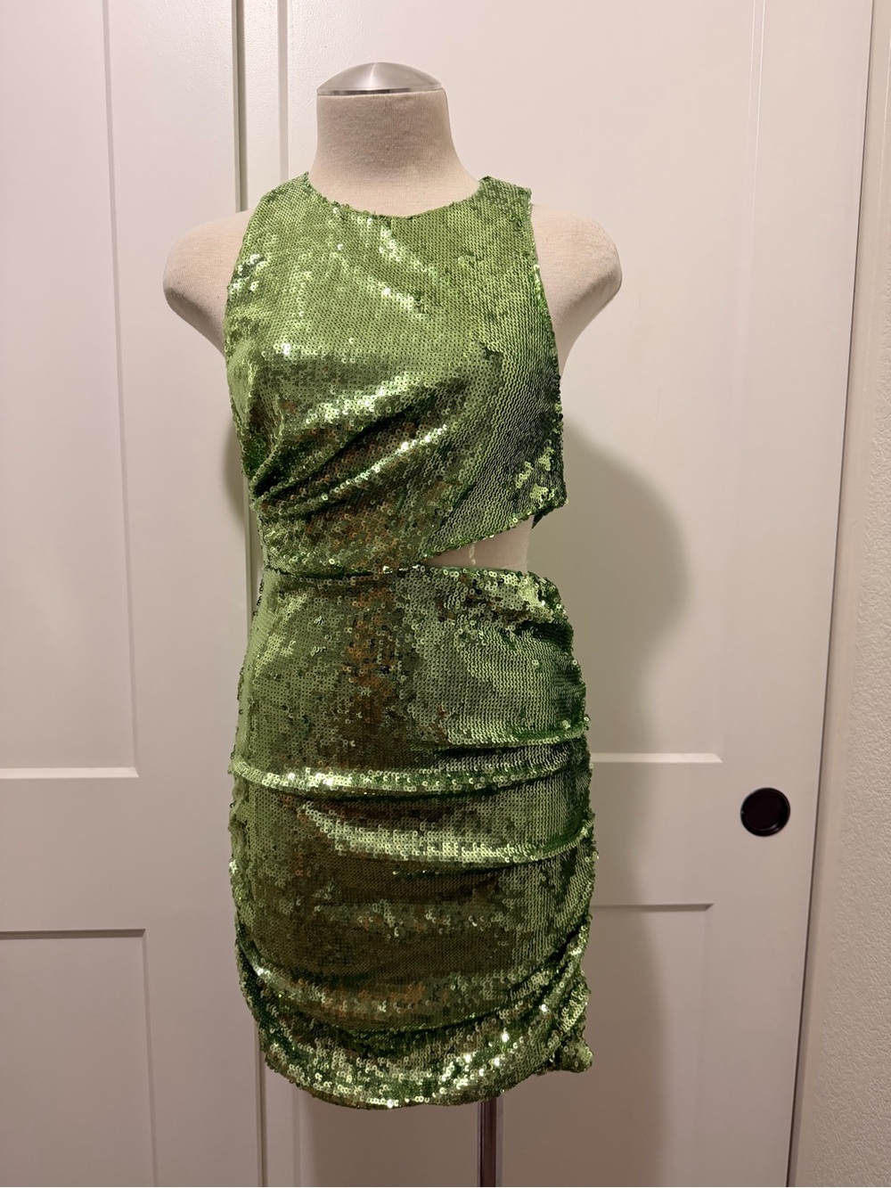 Maje Green Sequin Cutout Mini Dress brand new, no tags